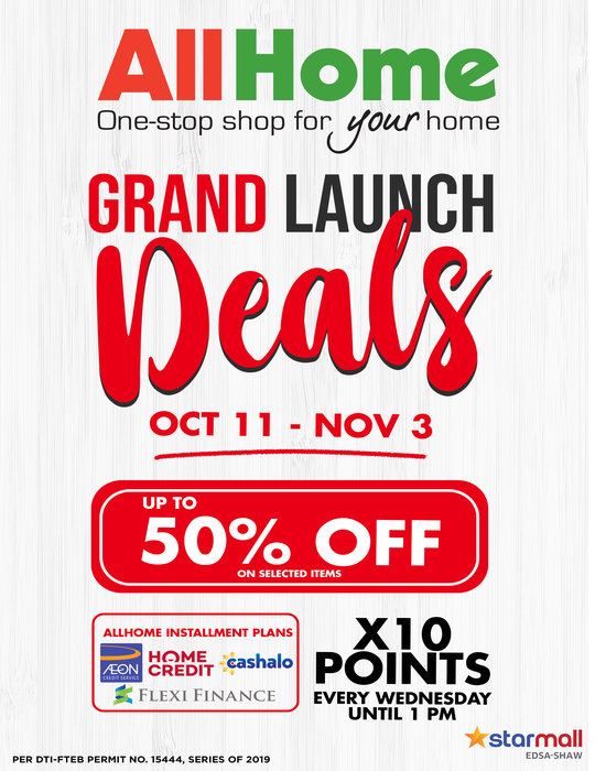 AllHome Shaw Grand Launch Deals at AllHome
